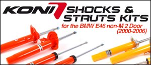BMW E46 non-M 2 Door Koni Shocks & Struts Kits