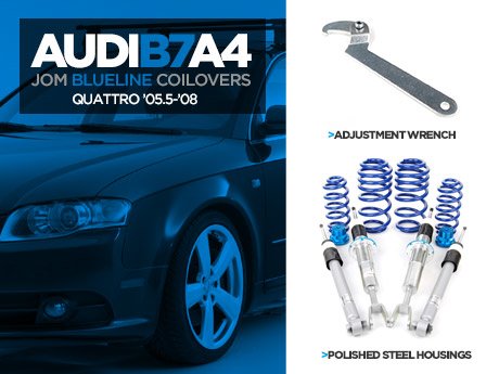 ECS News - Audi B7 A4 Quattro JOM Blueline Coilovers