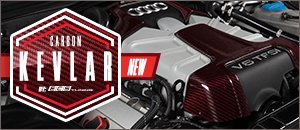 New - Audi 3.0T Red Carbon Kevlar Engine Covers