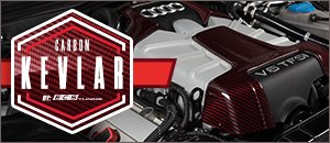Audi 3.0T Red Carbon Kevlar Engine Covers