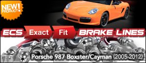 Porsche 987 Boxster/Cayman ECS Exact-Fit Brake Lines