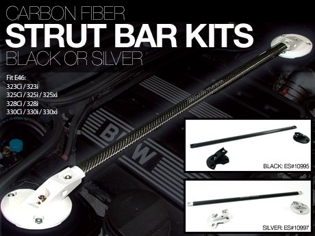 Ecs News Bmw E46 Ecs Carbon Fiber Strut Bar Kit