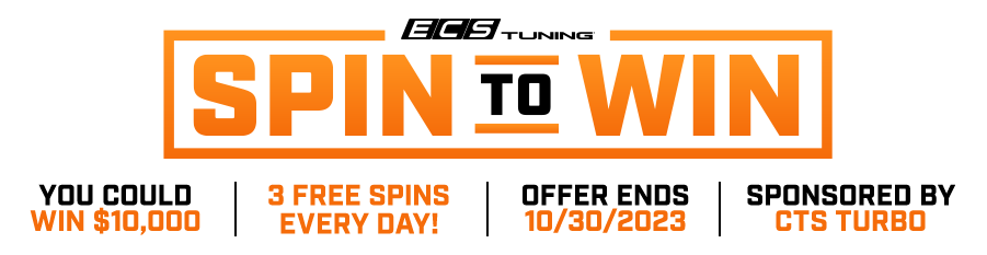 ECS Tuning Spin To Win Sweepstakes! Every spin and every dollar spent is an entry!