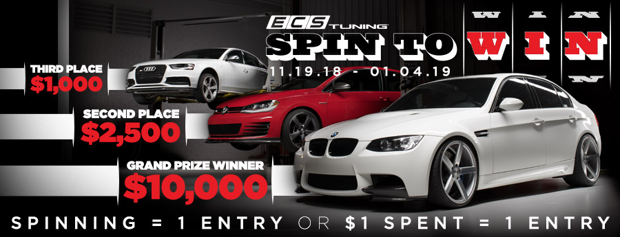 ECS Tuning Spin To Win Sweepstakes! Every spin and every dollar spent is an entry!